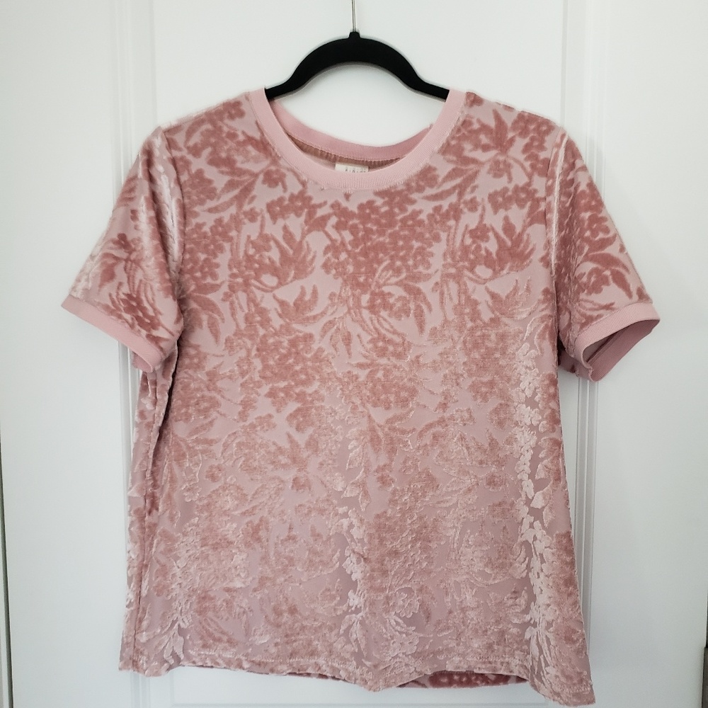 Velvet detail blouse